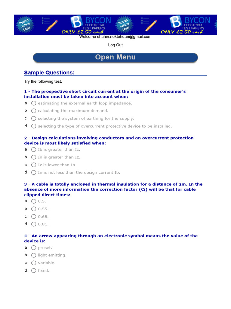 City & Guilds Electrical Mock Exams | PDF | Power Supply | Electrical ...