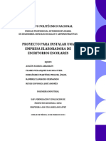 Proyecto para Instalar Una Empresa Elaboradora de Escritorios Escolares