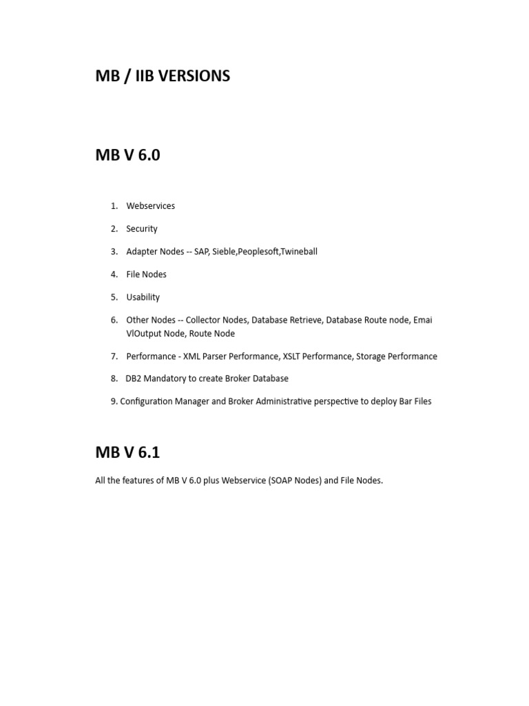 Mb iib version features pdf software architecture information