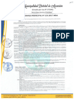 Ordenanza Municipal 154-2017 Que Regula La Ocupacion de Via Publica Con Materiales de Construcción y El Manejo de Residuos Solidos de Las Actividades de Construccion y Demolición