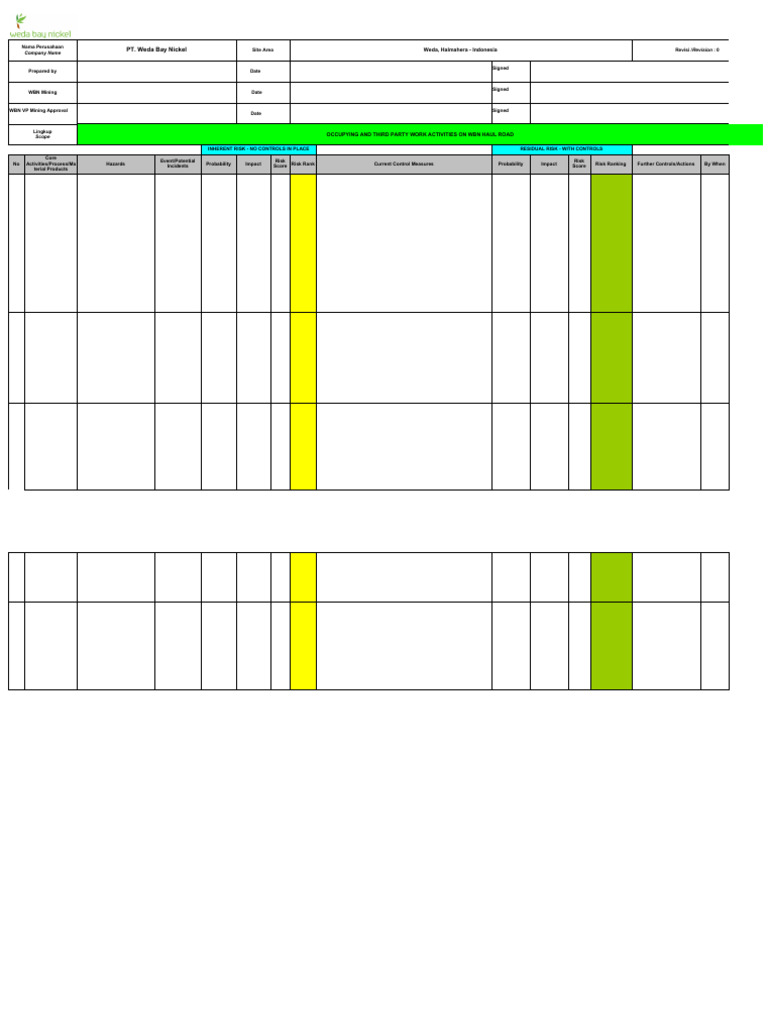 Template Hira Pdf Noise Risk