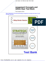 Dwnload Full Strategic Management Concepts and Cases 1st Edition Dyer Test Bank PDF