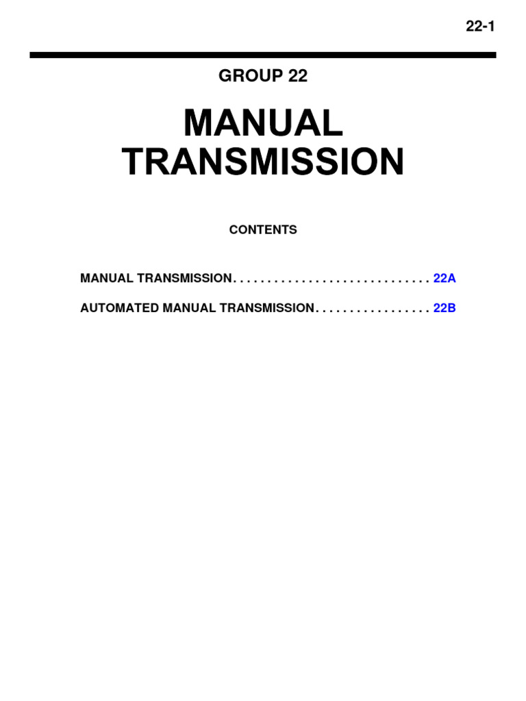 22 Manual Transmission PDF