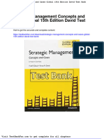 Dwnload Full Strategic Management Concepts and Cases Global 15th Edition David Test Bank PDF