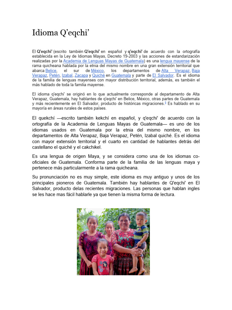 Idioma Qeqchi | PDF