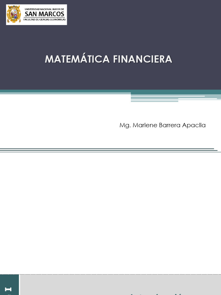 Fundamentos de Matemática Financiera | PDF | Interés | Valor temporal ...