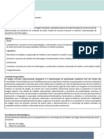 Plano de Ensino: Projeto: Disciplina: Carga Horária: Ementa