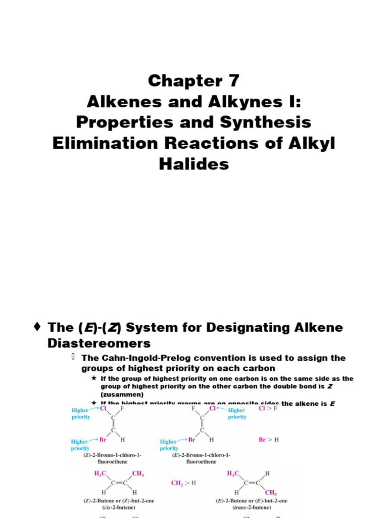 Ch07-Alkenes and Alkynes I | PDF | Alkene | Chemical Reactions