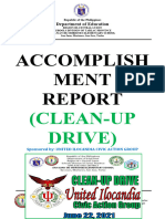 Accomplishment Report Clean Up Drive