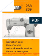 Pfaff 268/269 Sewing Machine Instruction Manual