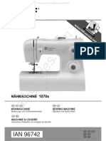 Pfaff 1070S Sewing Machine Instruction Manual