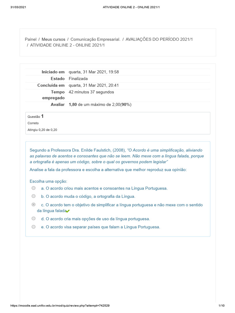 Atividade Online 2 Online 2021 3 Pdf Comunicação Marca
