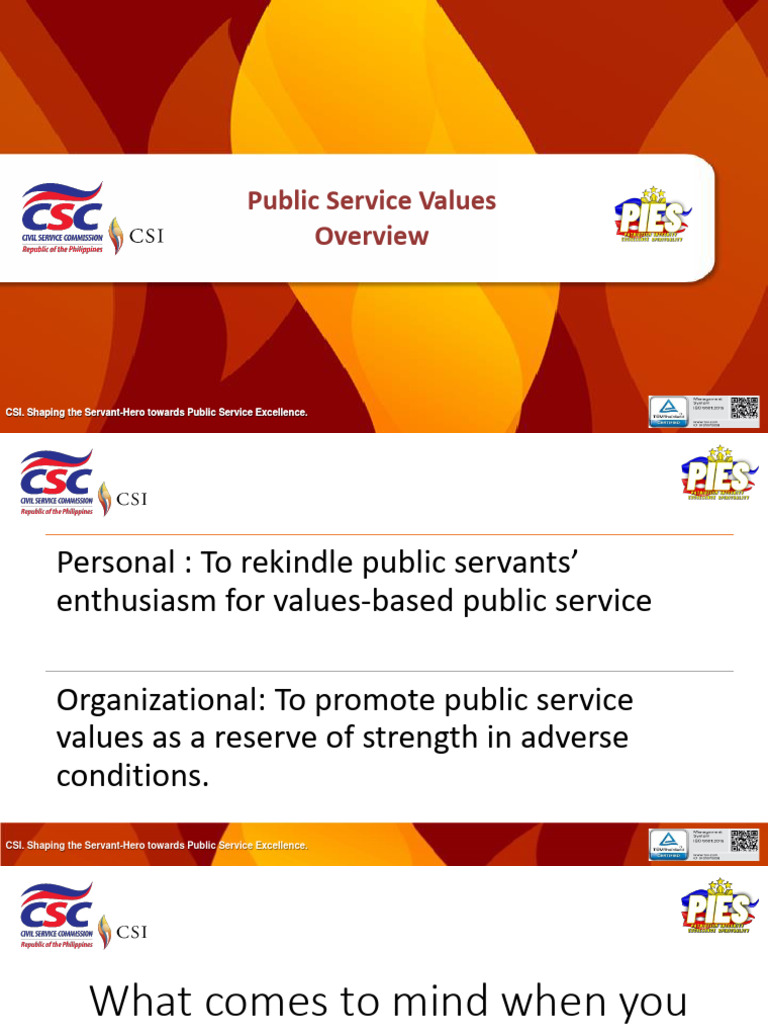 Public Service Values for Excellence | PDF | Integrity | Prayer