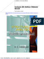 Dwnload Full Structural Analysis 8th Edition Hibbeler Solutions Manual PDF