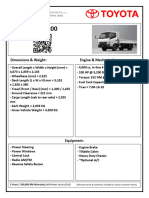Toyota Dyna Specification Sheets