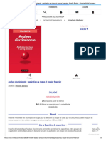 Analyse Discriminante - Application Au Risque Et Scoring Financier - Mireille Bardos - Librairie Mollat Bordeaux