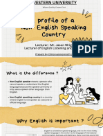 A Profile of A Non - English Speaking Country