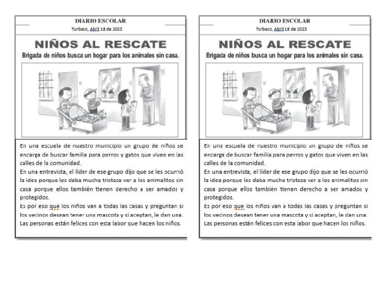 Noticia Niños Al Rescate | PDF