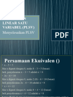 Persamaan Linear Satu Variabel (PLSV) 2