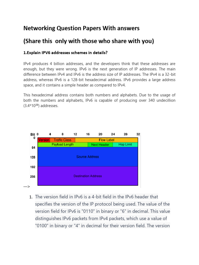 IPv6 vs IPv4 Networking Guide | PDF | I Pv6 | Ip Address
