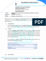 189. INFORME N°189-2023-SGOP-MPDC - CONFORMIDAD DE PAGO POR LOS SERVICIOS REALIZADOS