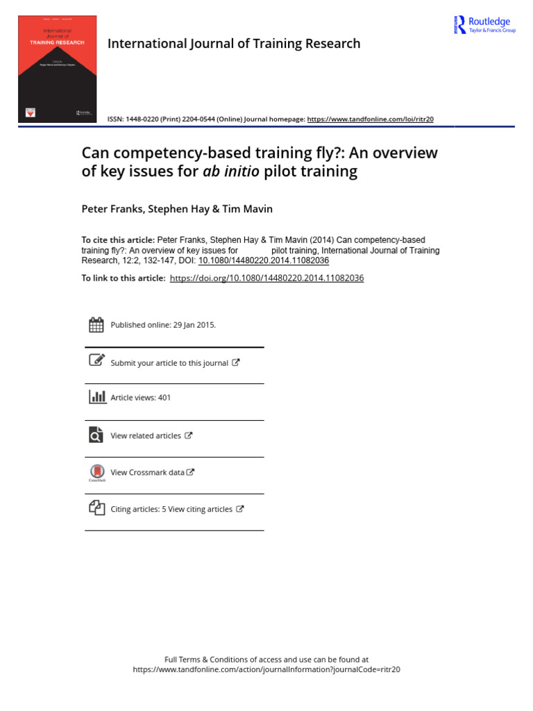 Competency Based Training For Ab Initio Pilot Training Pdf