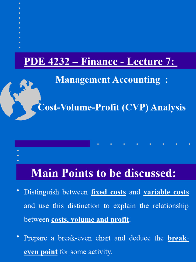 CVP Analysis and Break-Even Insights | PDF | Financial Services ...