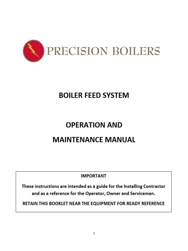 Precision Boilers CF OM Manual | PDF | Pump | Valve