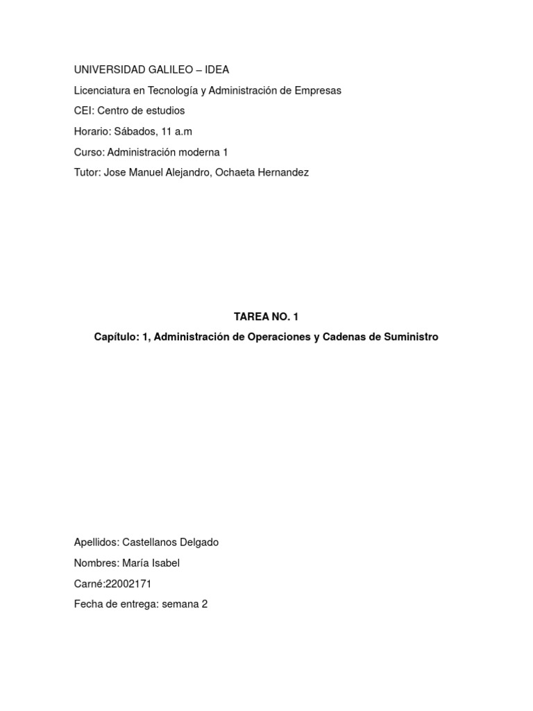 Tarea 1 admin moderna 1 descargar gratis pdf log stica lean