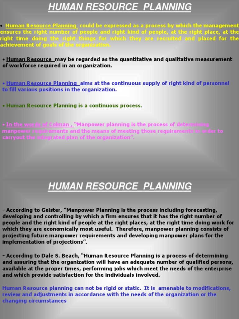 Human Resource Planning PDF Human Resources Resource