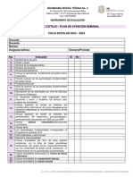 Lista Cotejo Plan de Atención 2022 - 2023