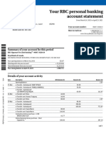 Your RBC Personal Banking Account Statement