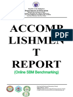 Accomplishment Report Online SBM Benchmarking
