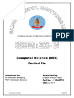 Computer Science Computer Science (083) (083) : Practical File