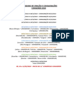 Calendario de Oração e Consagrações