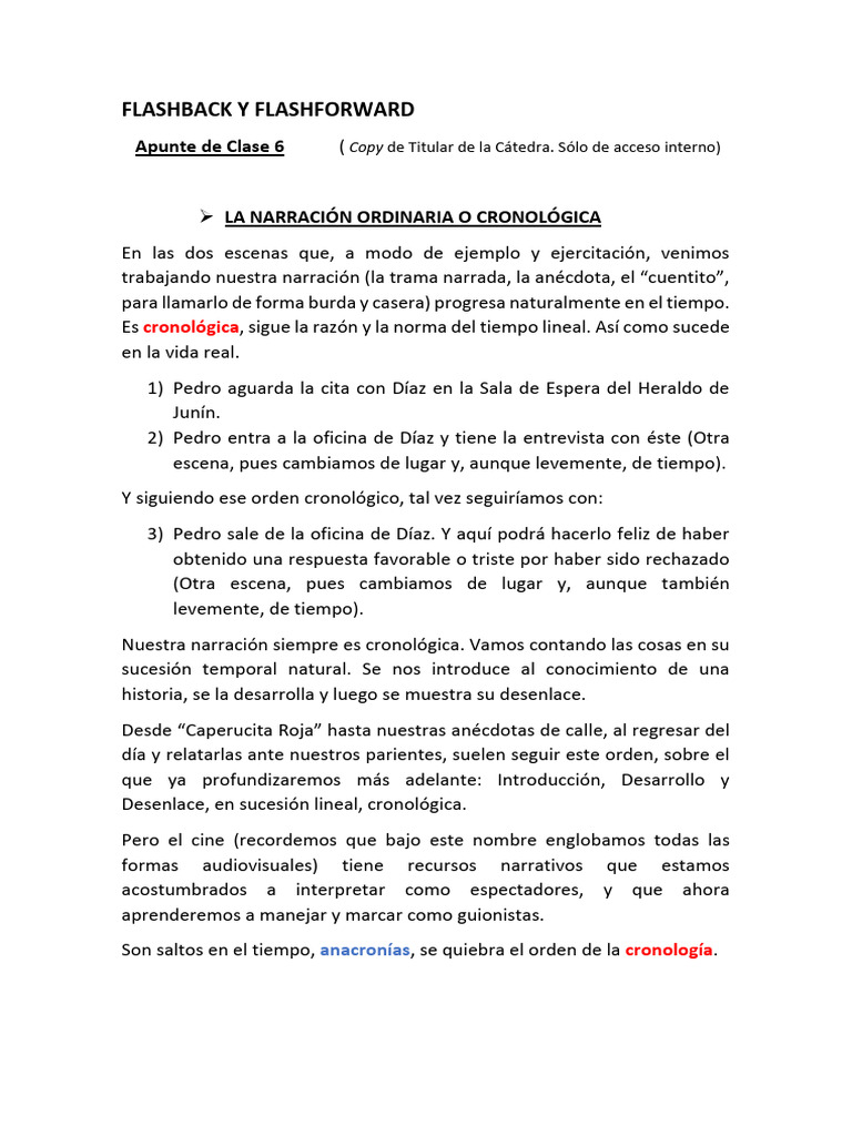 Flashbacks y Flashforwards en Guiones | PDF | Narración