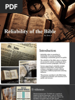 Reliability of The Bible