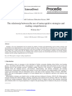 The relationship between the use of metacognitive strat