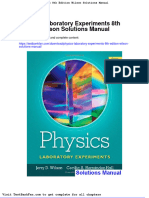 Dwnload Full Physics Laboratory Experiments 8th Edition Wilson Solutions Manual PDF