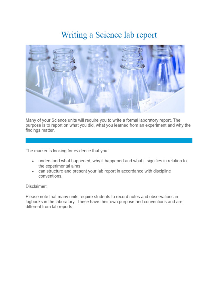 Writing A Science Lab Report | PDF | Experiment | Citation