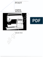 Pfaff Creative 1475CD Sewing Machine Instruction Manual