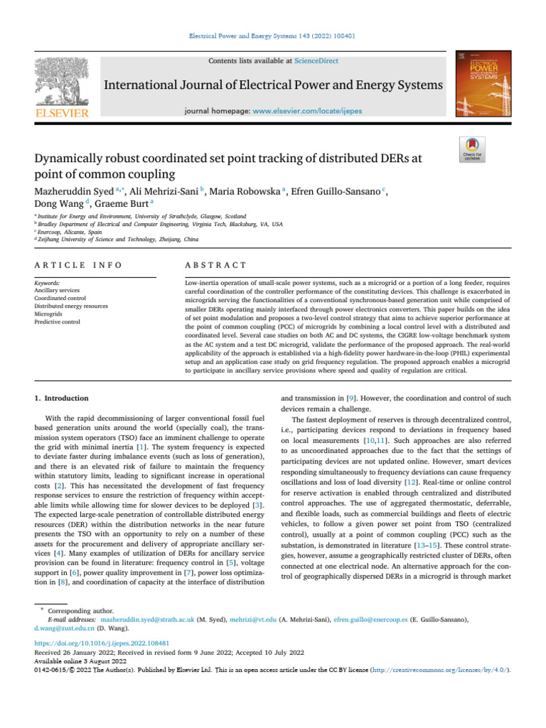 1 s2.0 S0142061522004884 Main | PDF | Distributed Generation ...