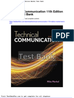 Dwnload Full Technical Communication 11th Edition Markel Test Bank PDF