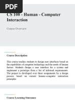 CS 108 - Human Computer Interaction