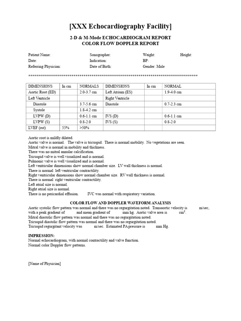 Pediatric Echocardiogram Report | PDF | Heart Valve | Diastole