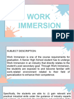 Orientation - Work Immersion