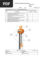 Chain Block Inspection Checklist Form | PDF