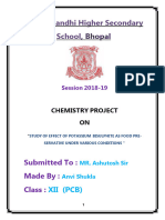 Chemistry Project On Study of Effect of Potassium Bisulphite As Food Pre Servative Under Various Conditions