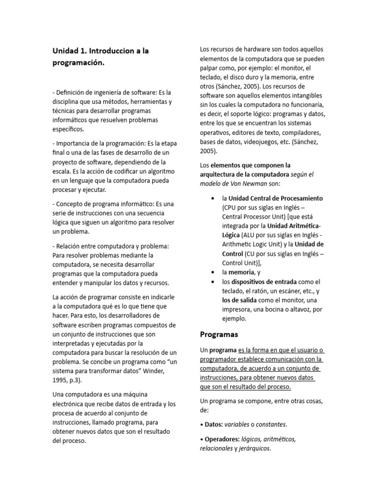 Unidad 1 | PDF | Lenguaje de programación | Programación