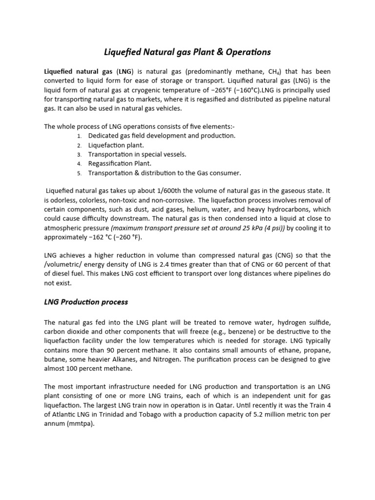 LNG Plant Operations & Storage | PDF | Liquefied Natural Gas | Natural Gas